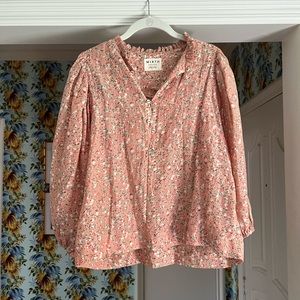 Mirth Caftans cotton-silk puff sleeve poet blouse S